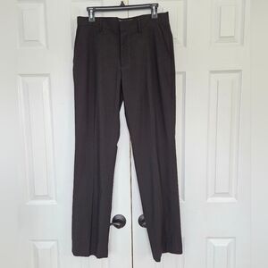 KENNETH COLE REACTION BLACK MICRO CHECKED GRAY DRESS PANTS 30×32